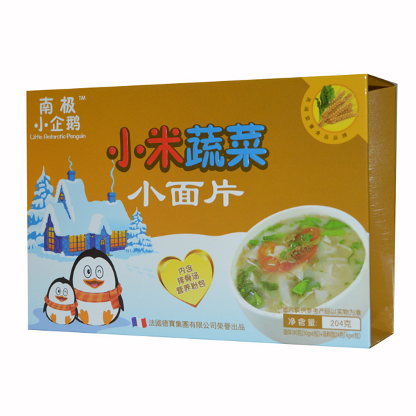 南極小企鵝小米蔬菜小面片橫盒204g