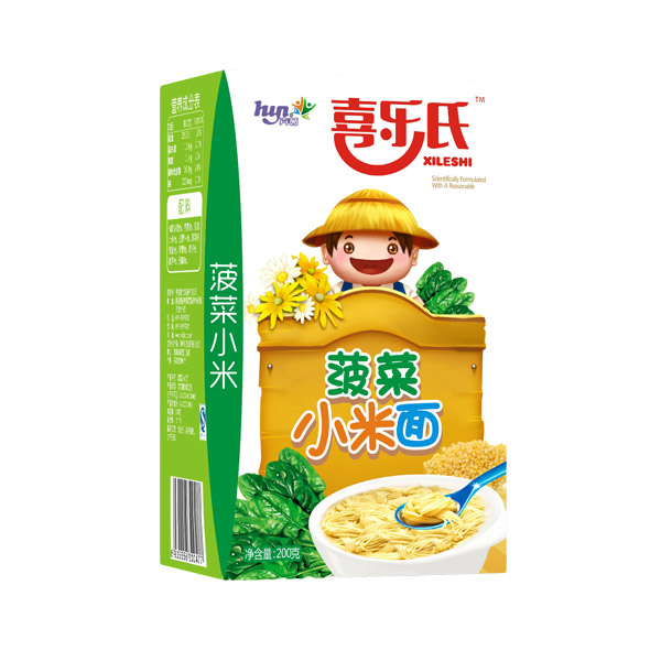 喜樂(lè)氏菠菜小米面盒裝.jpg 喜樂(lè)氏菠菜小米面盒裝.jpg