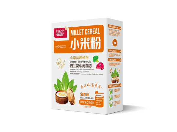 酷幼小米粉-西蘭花牛肉配方-紙盒