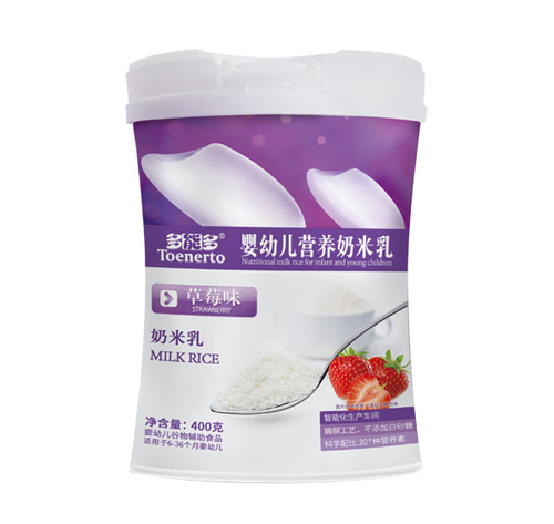 多能多草莓味嬰幼兒營(yíng)養(yǎng)奶米乳桶裝