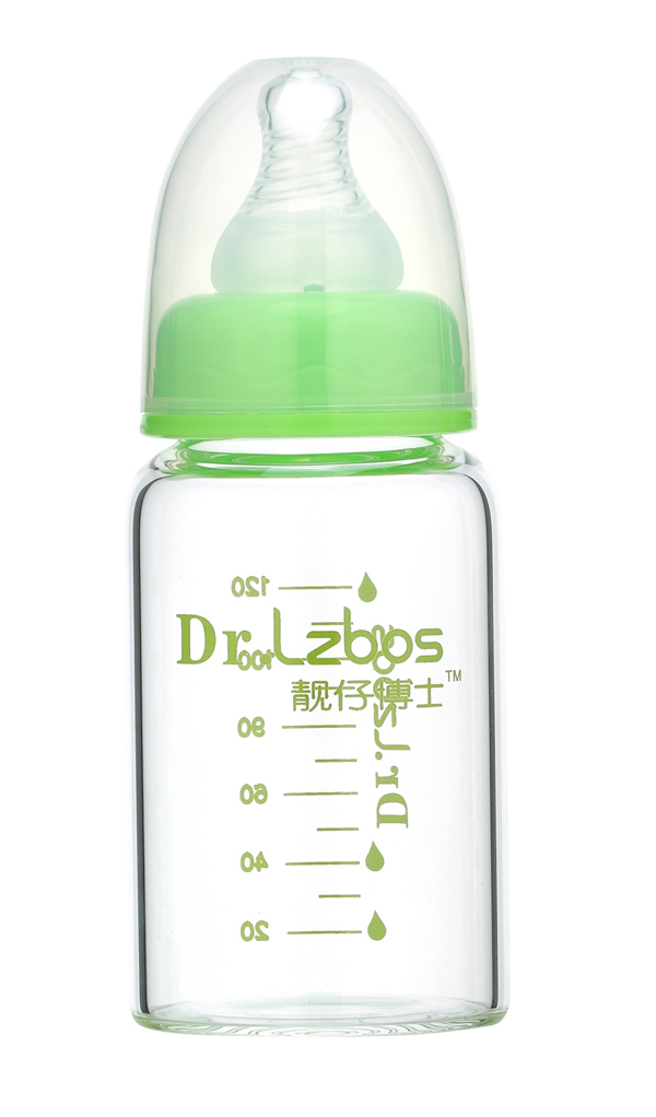 靚仔博士新生兒晶鉆玻璃奶瓶綠色
