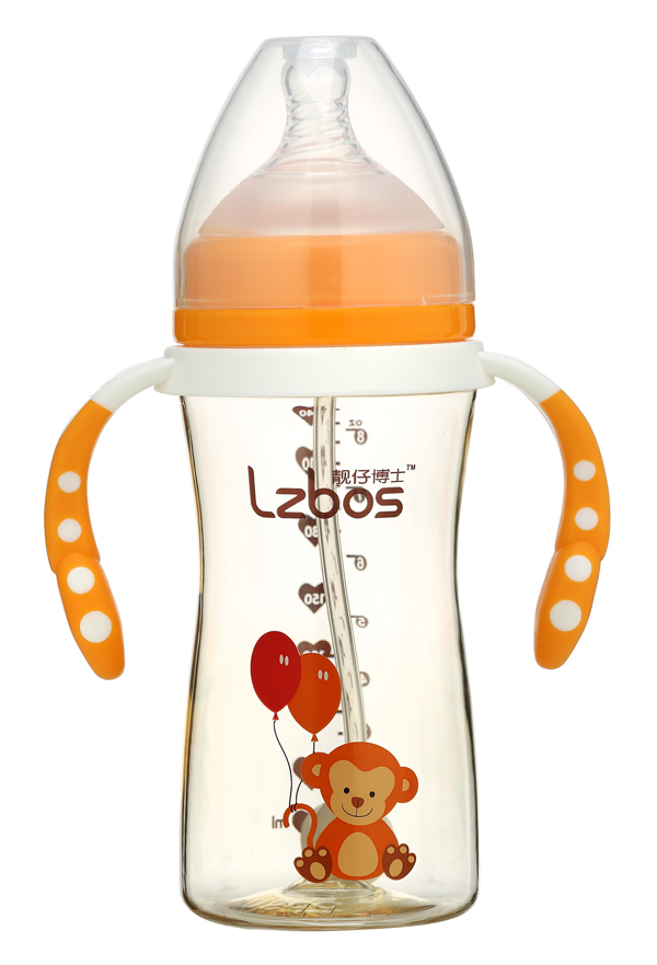 靚仔博士寬口徑自動奶瓶 橙色