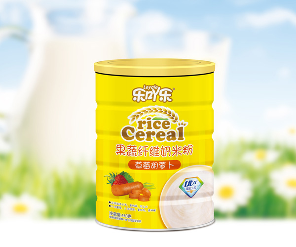 樂(lè)吖樂(lè)果蔬纖維奶米粉草莓胡蘿卜罐裝