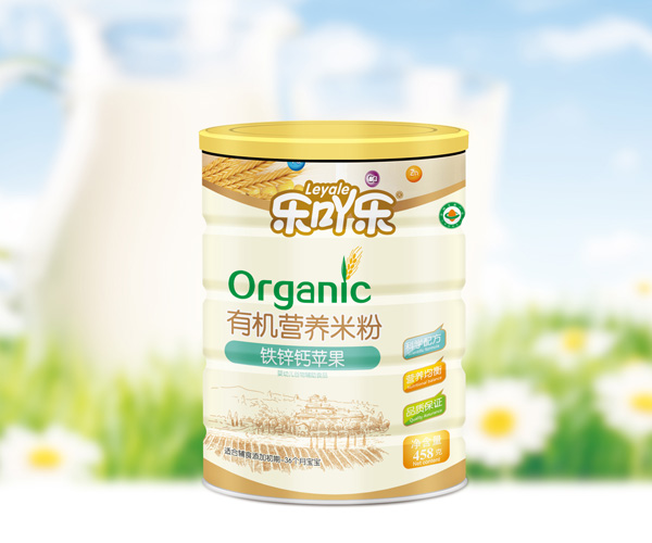 樂吖樂有機(jī)營(yíng)養(yǎng)米粉鈣鐵鋅蘋果罐裝