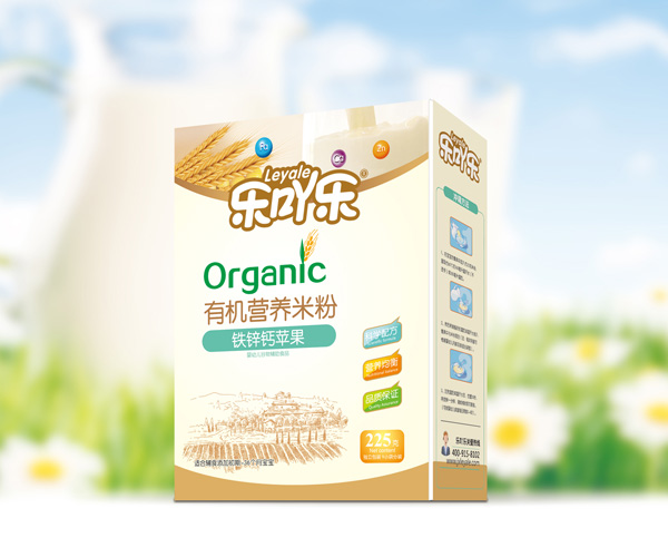 樂吖樂有機(jī)營(yíng)養(yǎng)米粉鈣鐵鋅蘋果盒裝
