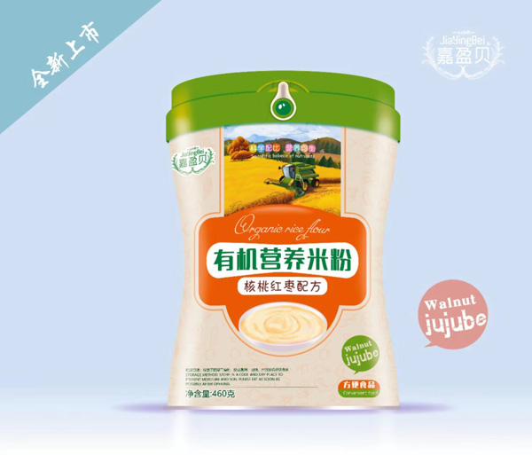 嘉盈貝有機營養(yǎng)米粉-核桃紅棗配方