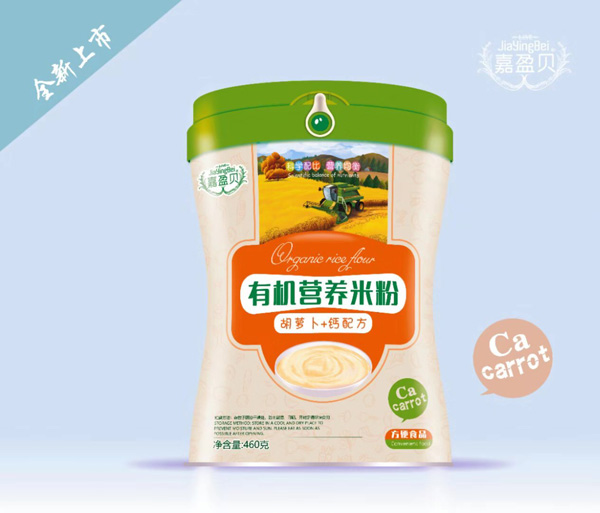 嘉盈貝有機營養(yǎng)米粉-胡蘿卜+鈣配方