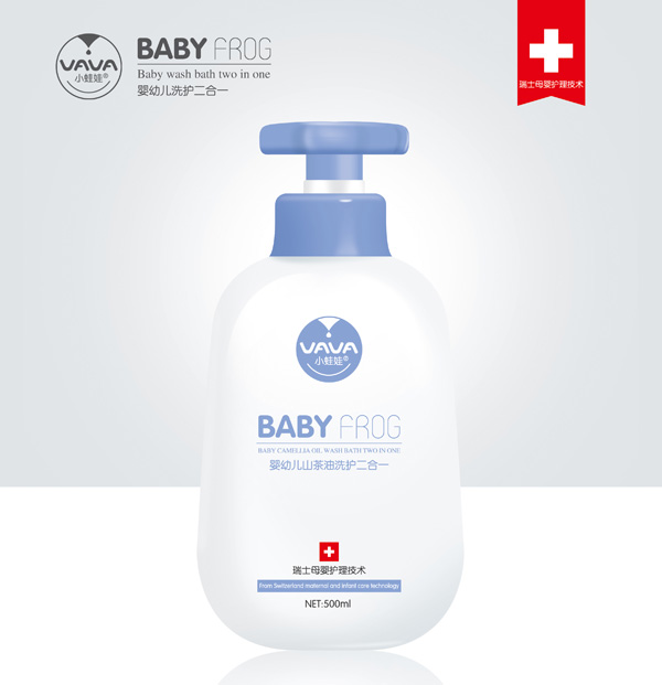 小蛙娃嬰幼兒山茶油洗護二合一500ml