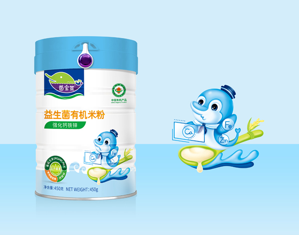 茵寶萊益生菌有機(jī)米粉-強(qiáng)化鈣鐵鋅罐裝