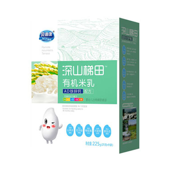 貝迪康深山梯田有機(jī)米乳-AD鐵鋅鈣配方 盒裝