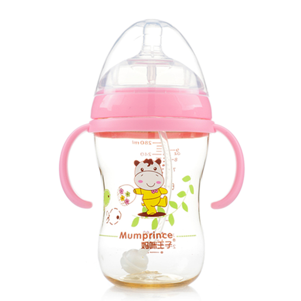 媽咪王子PPSU超寬口奶瓶280ml 粉色
