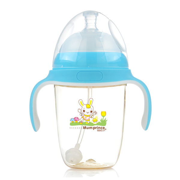 媽咪王子PPSU寬口自動吸300ml奶瓶藍(lán)色