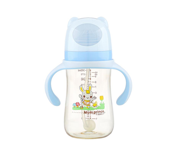 媽咪王子中口徑PPSU自動吸300ml奶瓶 藍(lán)色