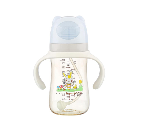 媽咪王子中口徑PPSU自動吸300ml奶瓶 灰色