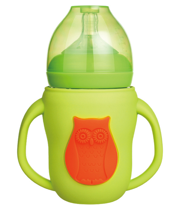 新優(yōu)怡硅膠保護層玻璃奶瓶 綠色 大