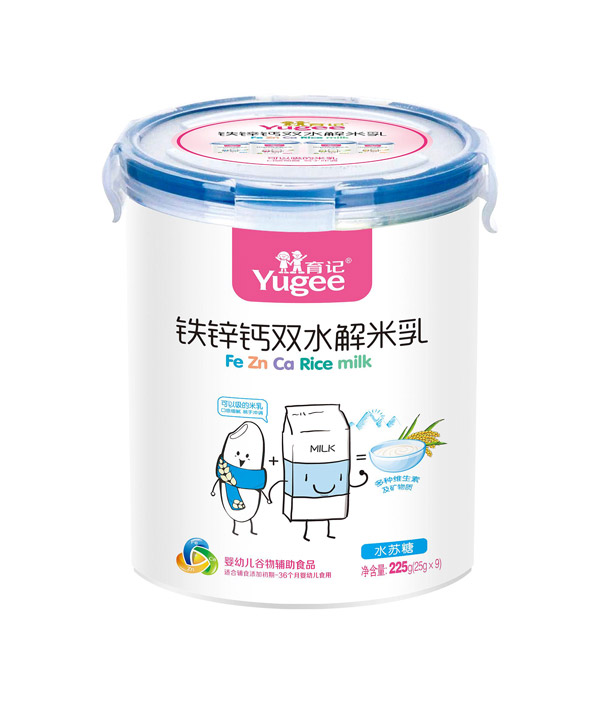 育記鐵鋅鈣雙水解米乳-水蘇糖225克樂(lè)扣裝