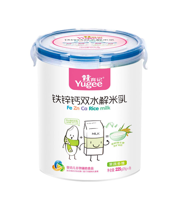 育記鐵鋅鈣雙水解米乳-果蔬多維225克樂(lè)扣裝