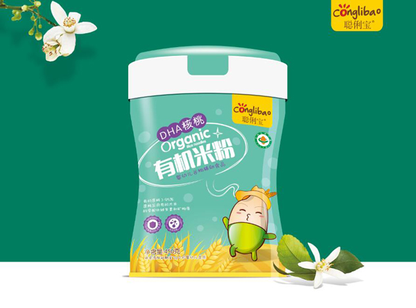 聰俐寶DHA核桃有機米粉 聽裝