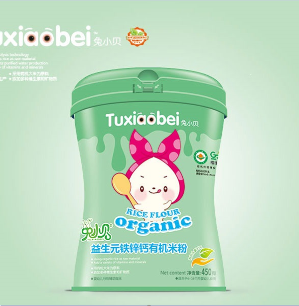 兔小貝益生元鐵鋅鈣有機米粉 聽裝