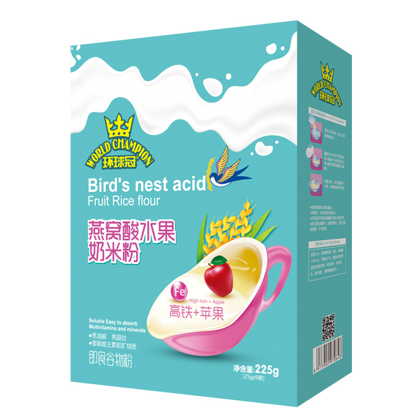 環(huán)球冠燕窩酸水果奶米粉盒裝 高鐵+蘋果