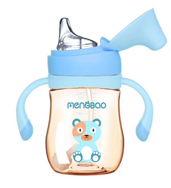 盟寶新款PPSU鴨嘴杯 藍(lán)色