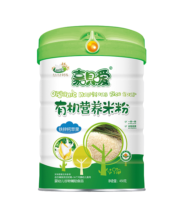 嘉唄噯有機(jī)營(yíng)養(yǎng)米粉聽裝 鐵鋅鈣蘋果