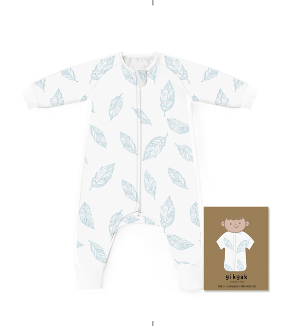 yikyak四層紗布長(zhǎng)袖分腿睡袋(側(cè)拼款)  白羽.jpg