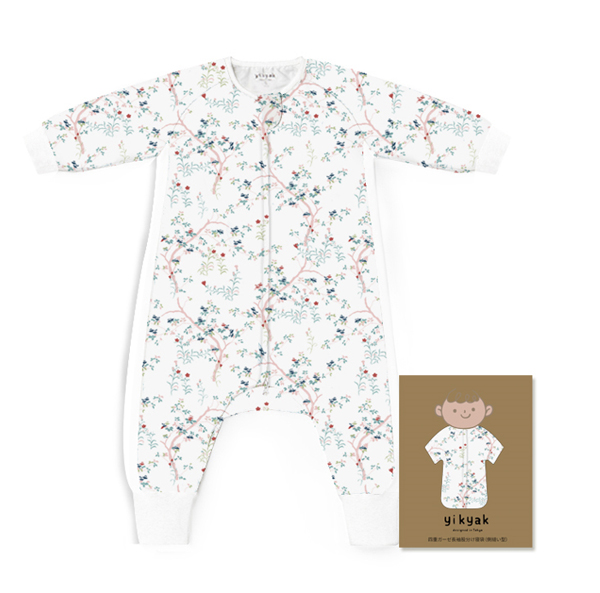 yikyak四層紗布長袖分腿睡袋(側(cè)拼款)  春啼.jpg