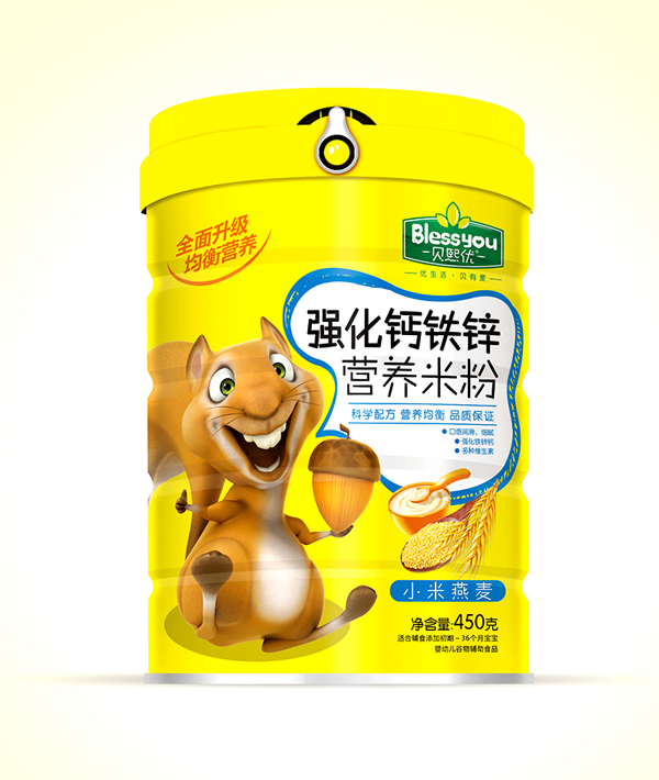 貝熙優(yōu)強(qiáng)化鐵鋅鈣營(yíng)養(yǎng)米粉 450克(小米燕麥)