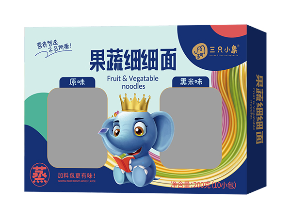 多可三只小象果蔬細(xì)細(xì)面  原味+黑米