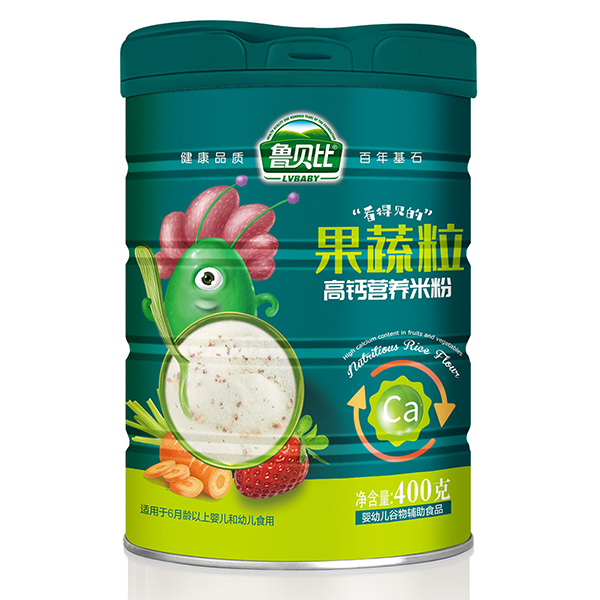 魯貝比果蔬粒高鈣營(yíng)養(yǎng)米粉 聽裝