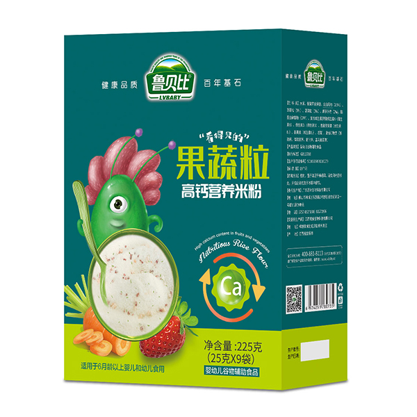 魯貝比果蔬粒高鈣營(yíng)養(yǎng)米粉 盒裝