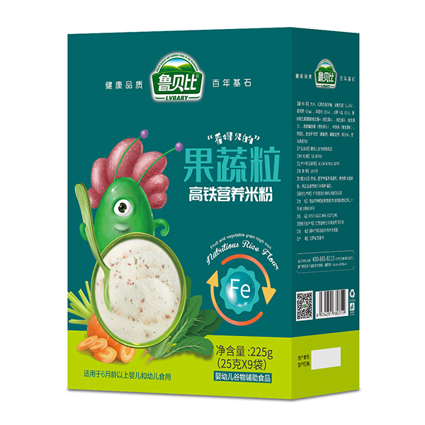 魯貝比果蔬粒高鐵營(yíng)養(yǎng)米粉 盒裝