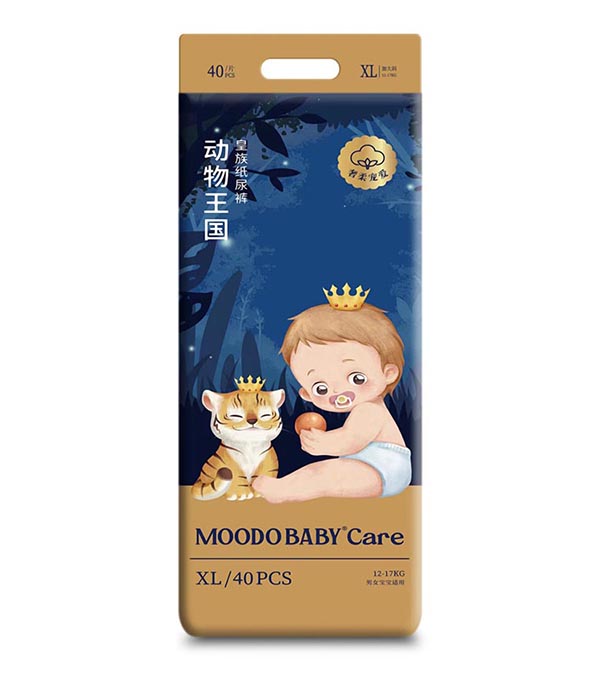 MOODO BABY®Care動(dòng)物王國(guó)系列皇族紙尿褲XL40