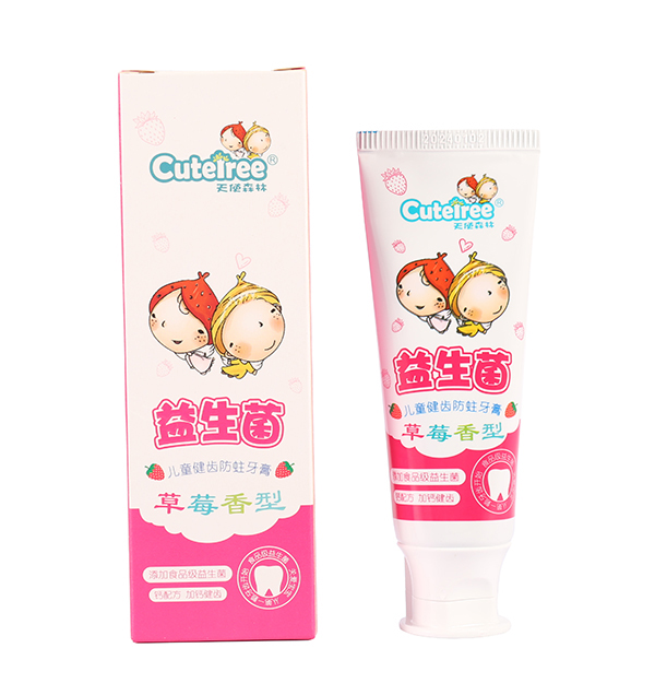 天使森林益生菌兒童健齒防蛀牙膏 草莓香型實物1