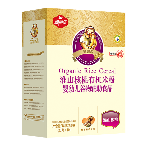 雅因樂(lè)淮山核桃有機(jī)米粉盒裝