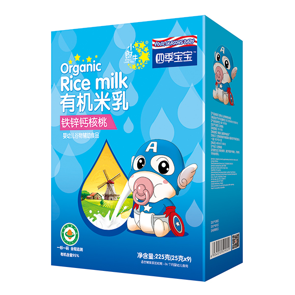 四季寶寶有機米乳盒裝-鐵鋅鈣核桃