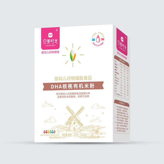 貝美時光DHA核桃有機(jī)米粉盒裝