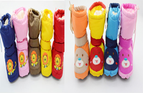 愛嬰童寶寶防水中筒加絨保暖雪地靴