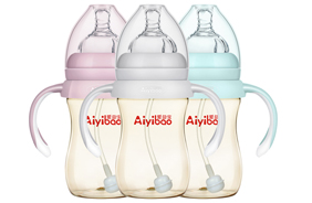 愛益寶寬口弧形有柄自動PPSU奶瓶240ml