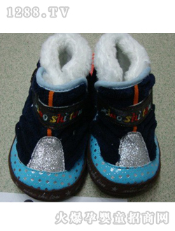 麗嬰房藍色亮點嬰兒鞋