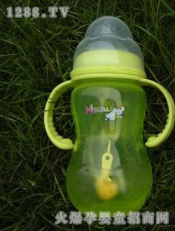 米老鼠綠色葫蘆形嬰兒奶瓶