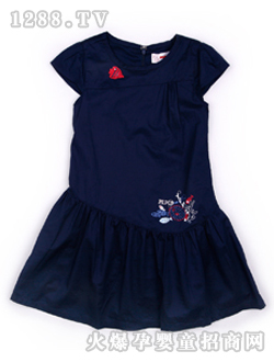 小豬班納女童圓領短袖連身裙