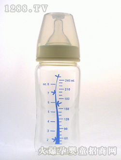 寬口晶鉆玻璃奶瓶240mL藍(lán)樹(shù)