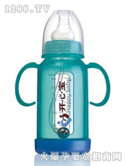 開(kāi)心寶綠色玻璃奶瓶KXB-8303