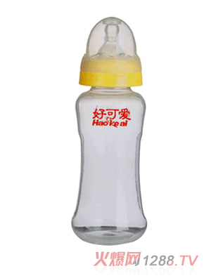 好可愛(ài)300ml標(biāo)口弧形奶瓶