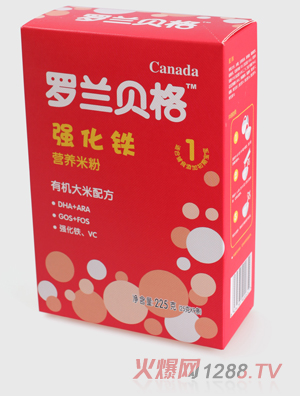 羅蘭貝格盒裝強(qiáng)化鐵有機(jī)大米配方米粉1段