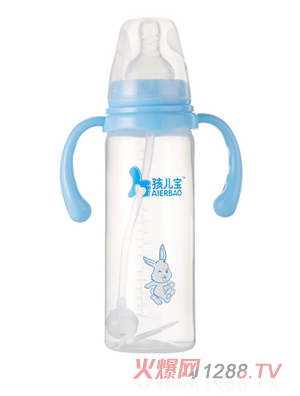 孩兒寶藍(lán)色標(biāo)口直身自動(dòng)PP奶瓶240ml
