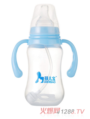 孩兒寶藍(lán)色標(biāo)口圓弧自動(dòng)PP奶瓶210ml