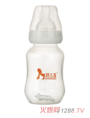 孩兒寶白色標(biāo)口無柄圓弧PP奶瓶150ml